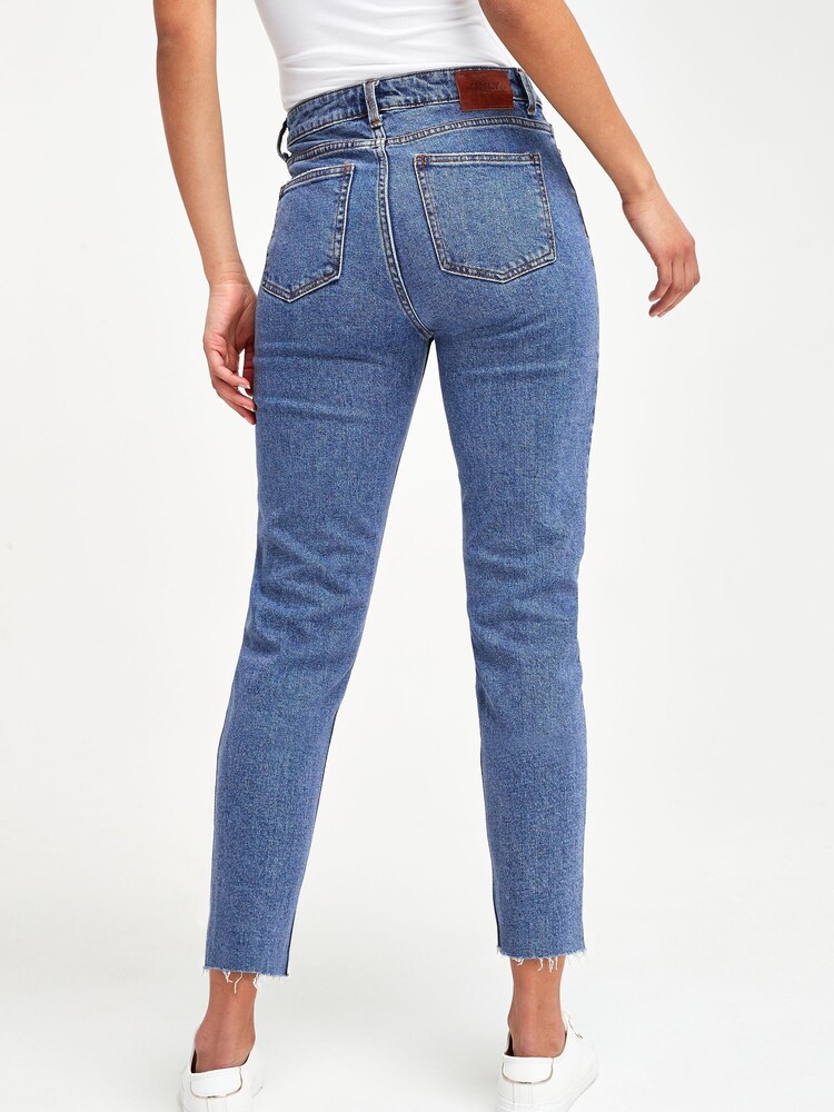 Blau - Only Cropped-Straight-Jeans mit hohem Bund - Bild 2 von 3