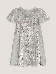 Monsoon Silver Rainbow Sequin Party Dress - Image 2 of 4
