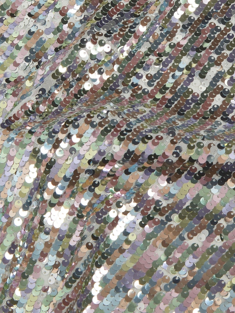 Monsoon Silver Rainbow Sequin Party Dress - Image 4 of 4 Monsoon Silver Rainbow Sequin Party Dress - Image 4 of 4