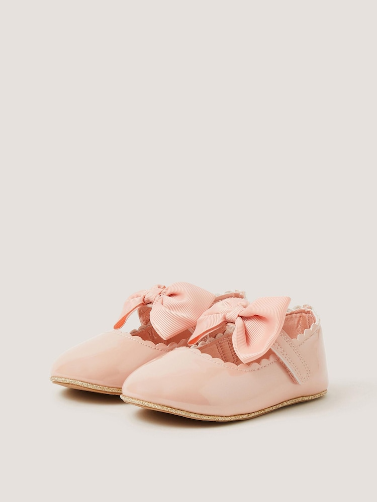 Monsoon Pink Baby Bow Patent Walker Shoes - Image 1 of 2 Monsoon Pink Baby Bow Patent Walker Shoes - Image 1 of 2