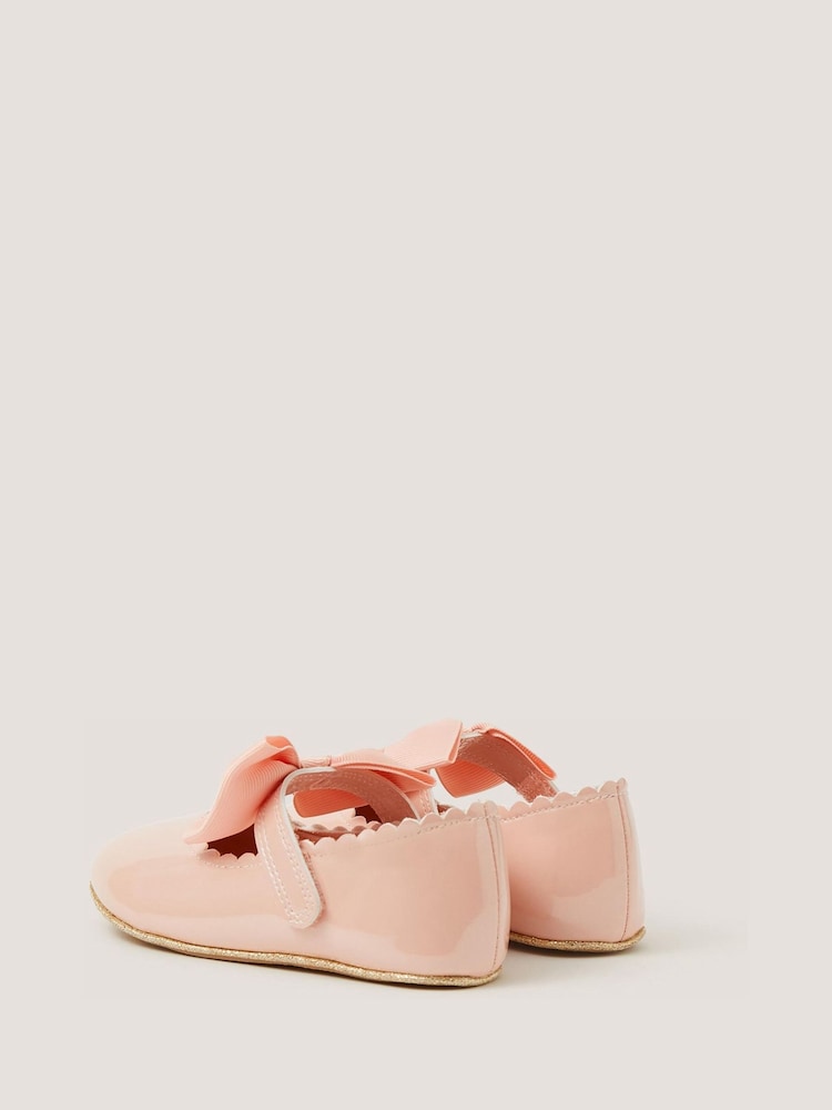 Monsoon Pink Baby Bow Patent Walker Shoes - Image 2 of 2 Monsoon Pink Baby Bow Patent Walker Shoes - Image 2 of 2