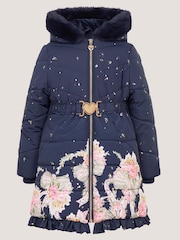 Monsoon Aurora Floral Print Puffer Coat - Larawan 1 ng 2