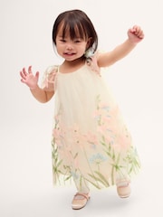 Monsoon White Baby Bryony Floral Embroidered Party Dress - Image 1 of 4