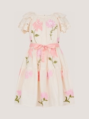 Monsoon Cream Floral Embellished Lace Dress - Image 1 of 2