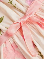 Monsoon Cream Floral Embellished Lace Dress - Image 2 of 2