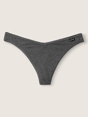 Victoria's Secret PINK Heather Dark Grey Cotton Thong Knickers - Image 1 of 1