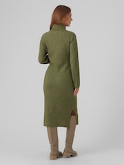 Mamalicious Green Maternity and Nursing Long Sleeve Knitted Midi Dress - Image 3 of 4