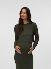 Mamalicious Green Maternity T-Shirt and Skirt Set - Image 1 of 3