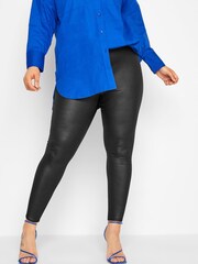 Yours Curve Black Wet Look Legging - Image 2 of 2