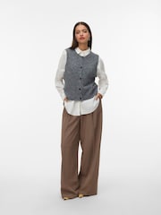 VERO MODA Grey Knitted Button Down Vest - Image 3 of 5