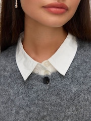 VERO MODA Grey Knitted Button Down Vest - Image 4 of 5