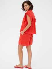 Kaffe Red Kafiona Short Sleeve Frill Top - Image 2 of 4
