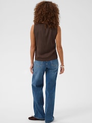 Kaffe Brown KAallie Sleeveless Boat Neck Top - Image 2 of 7