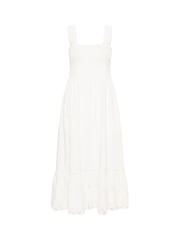 Kaffe White KAgertrud Eyelet-Hem Midi Dress - Image 5 of 6