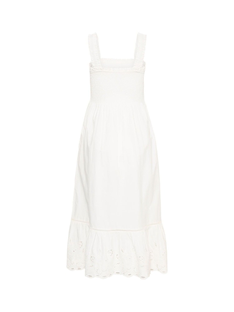 Kaffe White KAgertrud Eyelet-Hem Midi Dress - Image 6 of 6 Kaffe White KAgertrud Eyelet-Hem Midi Dress - Image 6 of 6