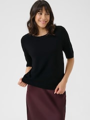 Kaffe Black Kalizza Knit Jumper - Image 1 of 6