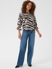 Kaffe Brown Kaviky 3/4 Sleeve Blouse - Image 1 of 8