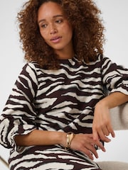 Kaffe Brown Kaviky 3/4 Sleeve Blouse - Image 3 of 8