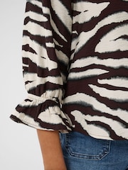 Kaffe Brown Kaviky 3/4 Sleeve Blouse - Image 6 of 8