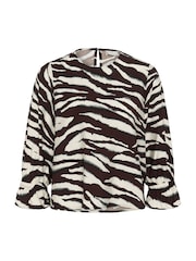 Kaffe Brown Kaviky 3/4 Sleeve Blouse - Image 7 of 8