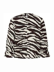 Kaffe Brown Kaviky 3/4 Sleeve Blouse - Image 8 of 8