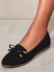 Lipsy Black Standard Fit Bow Chain Loafer - Image 2 of 4