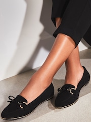 Lipsy Black Standard Fit Bow Chain Loafer - Image 3 of 4
