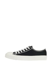 Lipsy Black Canvas Regular Fit Low Top Lace Up Canvas Trainer - Image 4 of 4