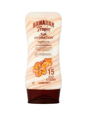 Hawaiian Tropic Silk Hydration Protective Sun Lotion with Hydrating Ribbons SPF 15 180ml - Image 1 of 3