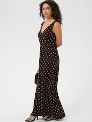 Kaffe Brown KAbella V-Neck Sleeveless Maxi Dress - Image 2 of 7