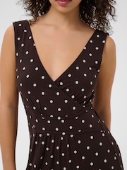 Kaffe Brown KAbella V-Neck Sleeveless Maxi Dress - Image 5 of 7