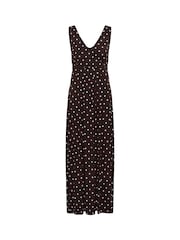 Kaffe Brown KAbella V-Neck Sleeveless Maxi Dress - Image 6 of 7