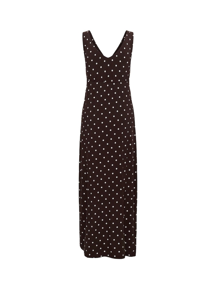 Kaffe Brown KAbella V-Neck Sleeveless Maxi Dress - Image 7 of 7 Kaffe Brown KAbella V-Neck Sleeveless Maxi Dress - Image 7 of 7