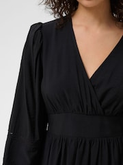 Kaffe Black V-Neck Midi Dress - Image 4 of 7