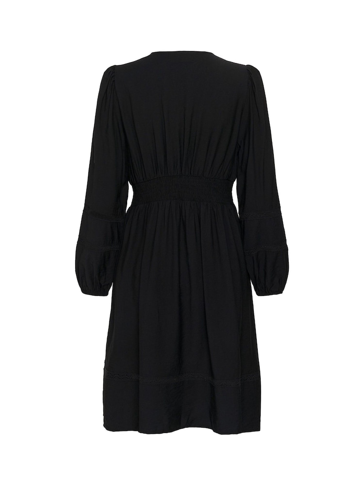 Kaffe Black V-Neck Midi Dress - Image 7 of 7