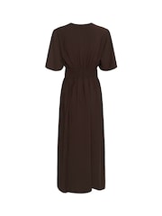 Kaffe Brown KAsirena V-Neck Midi Dress - Image 7 of 7