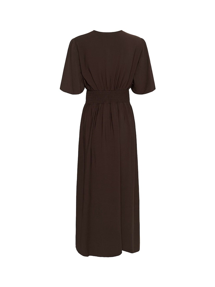 Kaffe Brown KAsirena V-Neck Midi Dress - Image 7 of 7 Kaffe Brown KAsirena V-Neck Midi Dress - Image 7 of 7