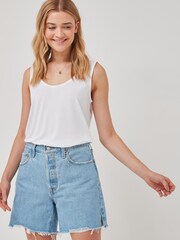 Weiß - Pieces Trägertop aus Tencel® mit rundem Ausschnitt - Bild 1 von 1