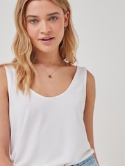 Pieces White Tencel® Round Neck Vest - Image 2 of 2