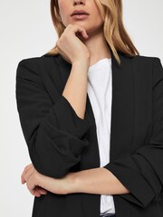Pieces Black Relaxed Ruched Sleeve Workwear Blazer - Image 3 of 4