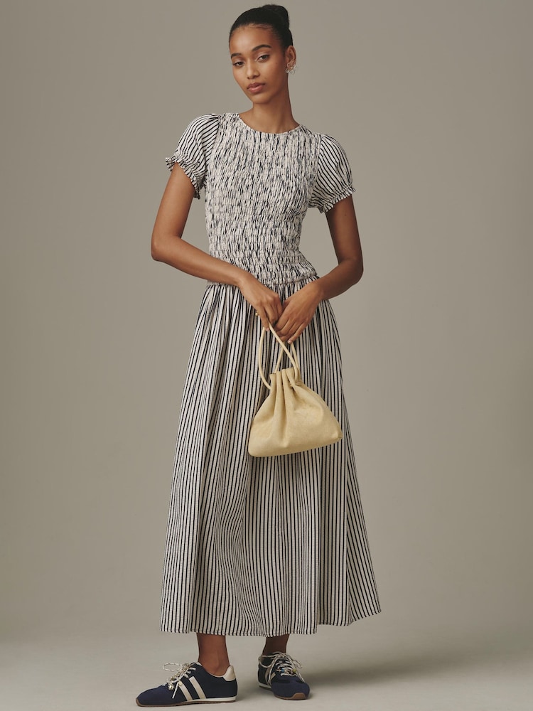 anthropologie maeve dress blue Maeve Long-Sleeve V-Neck Mini Swing Dress