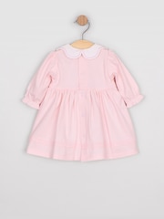 Emile Et Rose Pink Maggie - Jersey Dress With Embroidered Bows, Large Collar & Tights - Image 3 of 4