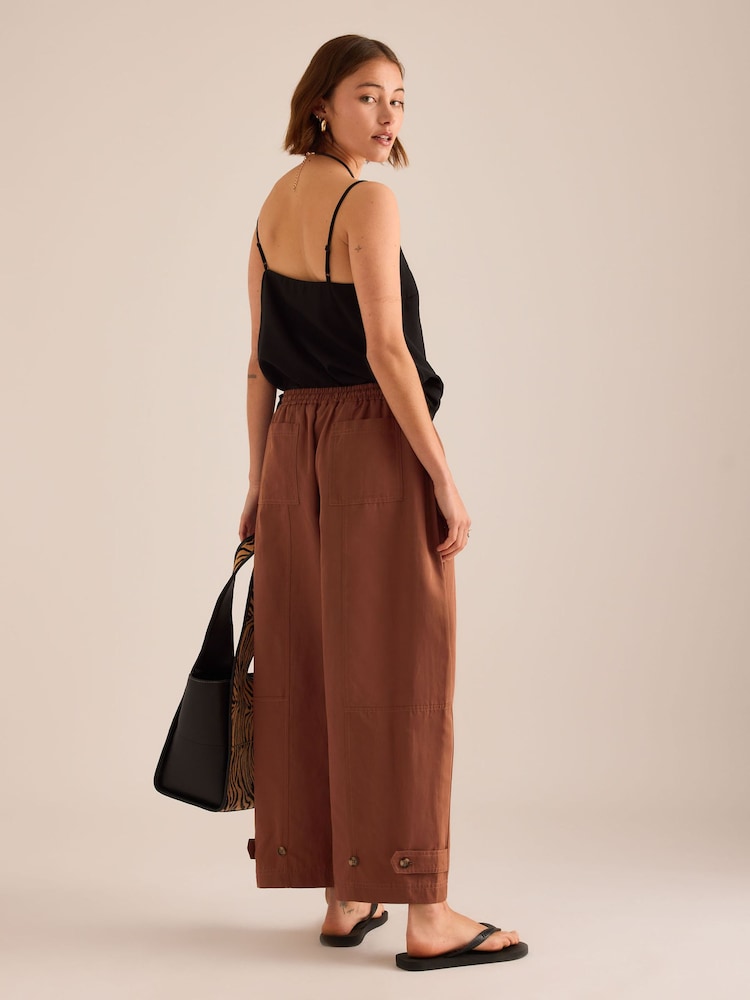 Anthropologie Brown Billie Barrel Trousers - Image 2 of 4