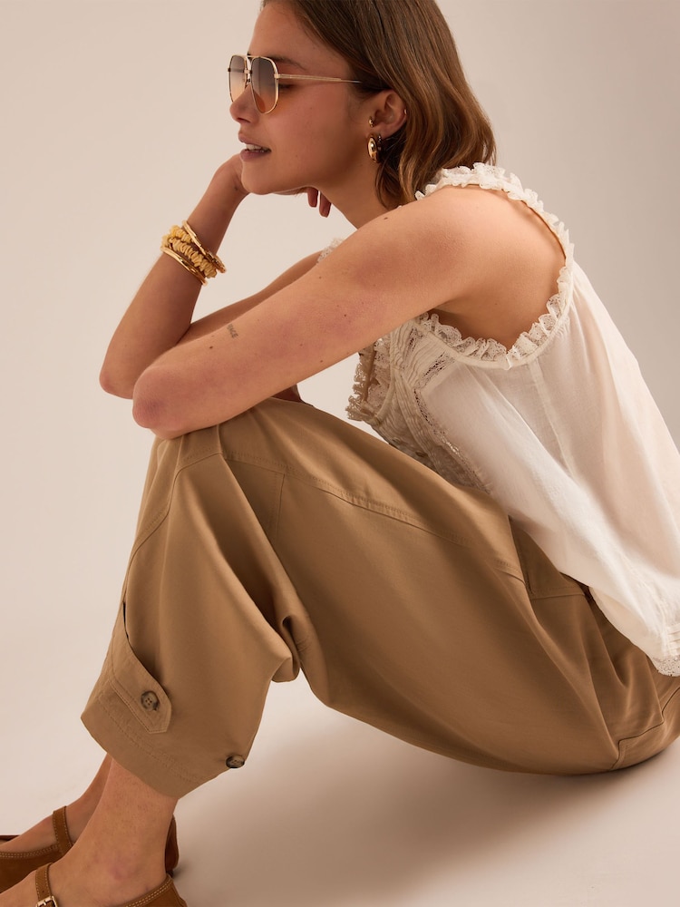 Anthropologie Natural Billie Barrel Trousers - Image 4 of 4 Anthropologie Natural Billie Barrel Trousers - Image 4 of 4