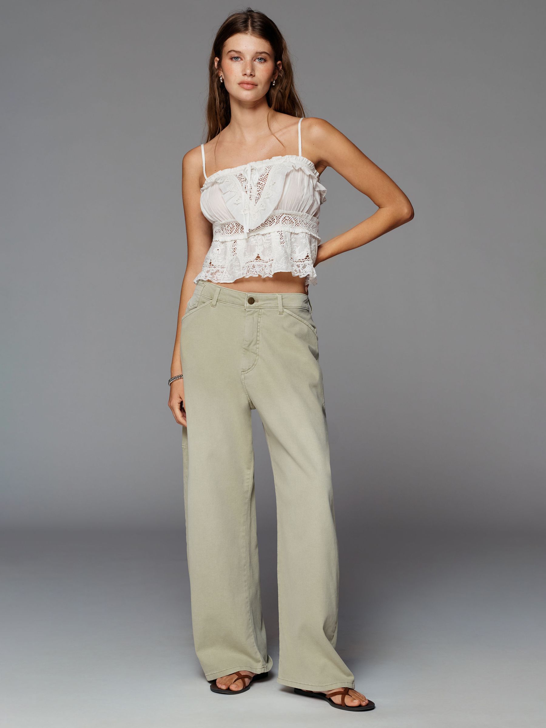 Buy Anthropologie Green Pilcro Kayden High-Rise Carpenter Barrel