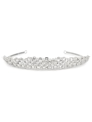 Jon Richard Silver Plated Radiance Collection Silver Plated Crystal Tiara - Gift Pouch - Image 1 of 2