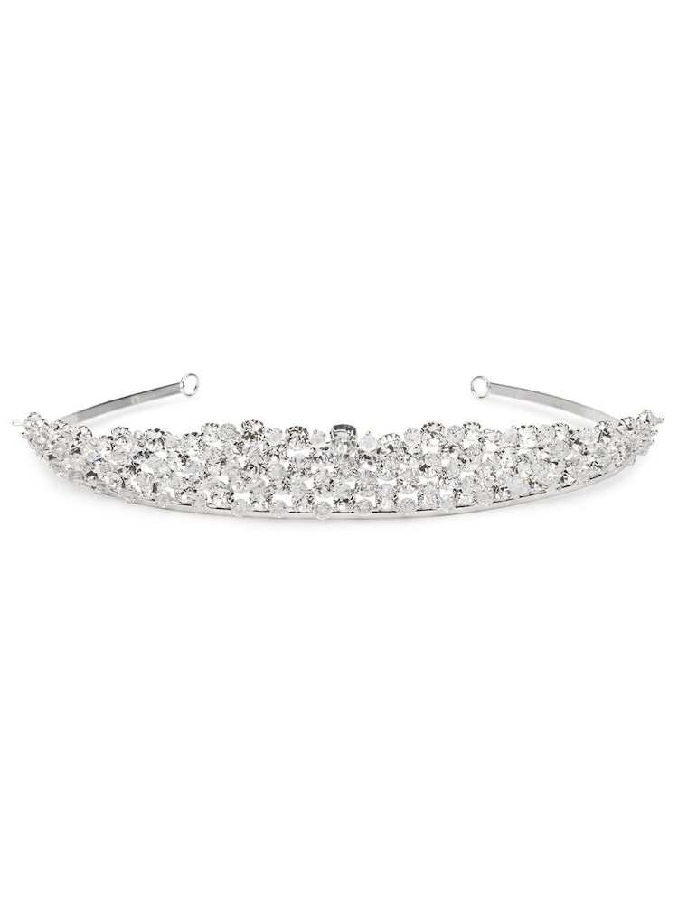 Jon Richard Silver Plated Radiance Collection Silver Plated Crystal Tiara - Gift Pouch - Image 1 of 2