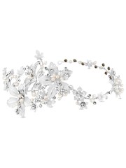 Jon Richard Silver Lila Silver Floral Crystal And Pearl Hair Vine - Gift Pouch - Image 1 of 2