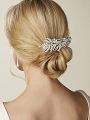 Jon Richard Silver Olive Leaf And Pearl Large Comb - Image 2 of 2