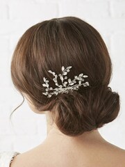 Jon Richard Silver Plated Thea Clear Crystal Bead Spray Hair Comb - Image 3 of 3